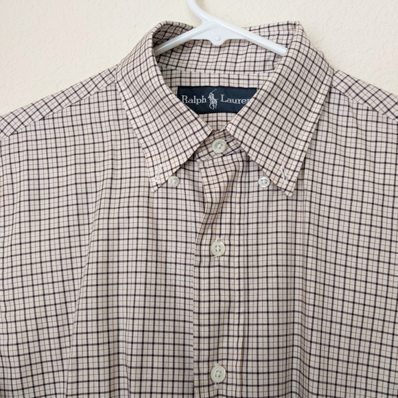 Ralph Lauren Men's Button Down Long Sleeve Shirt Brown Tartan NWOT - Picture 3 of 8